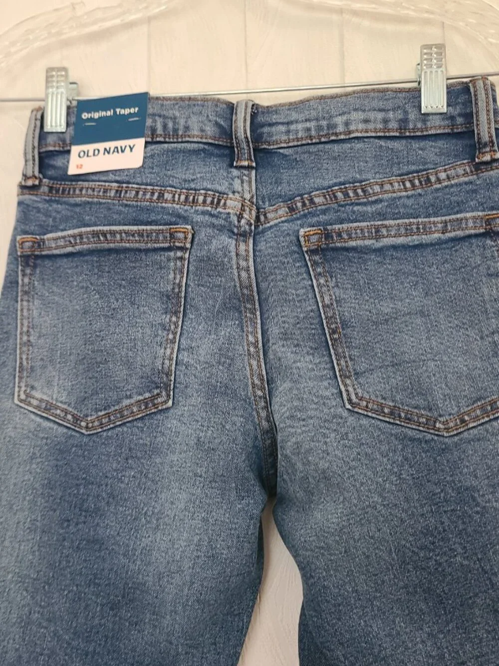 Lot Of 2 Old Navy Boys Sz 12 Original Taper Built In Flex Jeans
